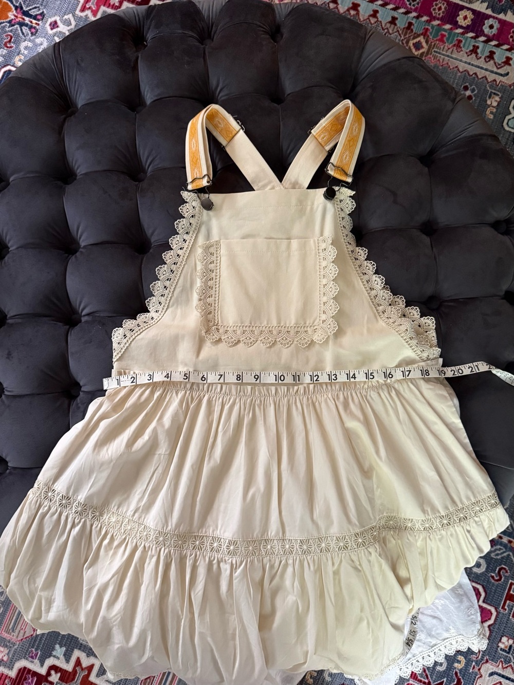 Listicle Cream Maxi Dress with Yellow Straps - Picture 5 of 5